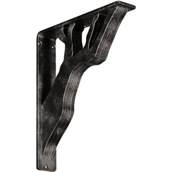 Damon 2"W x 10"D x 12"H Countertop Bracket, Iron/Steel Antiqued Warm Silver