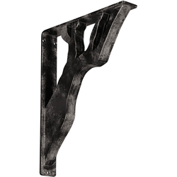Damon 2"W x 12"D x 15"H Countertop Bracket, Iron/Steel Antiqued Warm Silver