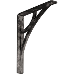Galveston 1.5"W x 10"D x 12"H Countertop Bracket, Iron/Steel Antiqued Warm Silver