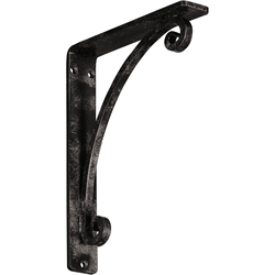 Legacy 1.5"W x 7.5"D x 10"H Countertop Bracket, Iron/Steel Antiqued Warm Silver