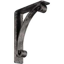 Legacy 2"W x 7.5"D x 10"H Countertop Bracket, Iron/Steel Antiqued Warm Silver