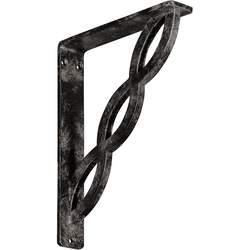 Loera 1.5"W x 7.5"D x 10"H Countertop Bracket, Iron/Steel Antiqued Warm Silver