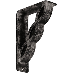 Loera 2"W x 5.5"D x 8"H Countertop Bracket, Iron/Steel Antiqued Warm Silver