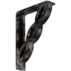 Loera 2"W x 7.5"D x 10"H Countertop Bracket, Iron/Steel Antiqued Warm Silver