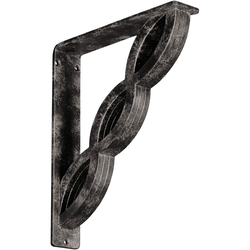 Loera 2"W x 10"D x 12"H Countertop Bracket, Iron/Steel Antiqued Warm Silver