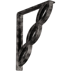 Loera 2"W x 12"D x 15"H Countertop Bracket, Iron/Steel Antiqued Warm Silver