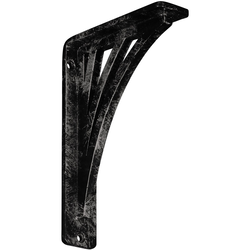 Nevio 1.5"W x 5.5"D x 8"H Countertop Bracket, Iron/Steel Antiqued Warm Silver