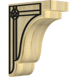 Bedford 3.5"W x 7.25"D x 9.5"H Countertop Bracket, Rubberwood