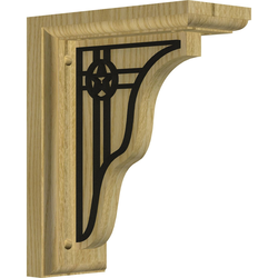 Hamilton 3.5"W x 7"D x 9"H Countertop Bracket, Red Oak