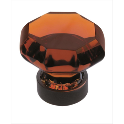 Clearance Sale, Traditional Classics 1-1/4 Inch Diameter Amber Glass/Oil Rubbed Bronze Cabinet Knob