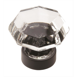 1-5/16 Inch Diameter Traditional Classics Cabinet Knob, Crystal/Black Bronze 