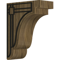Bedford 3.5"W x 7.25"D x 9.5"H Countertop Bracket, Walnut