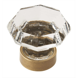 Traditional Classics 1-1/4 Inch Diameter Crystal/Gilded Bronze Cabinet Knob