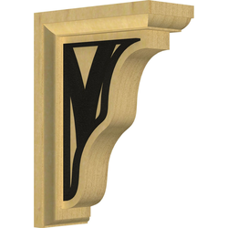 Hamilton 2.25"W x 5"D x 7"H Countertop Bracket, Alder