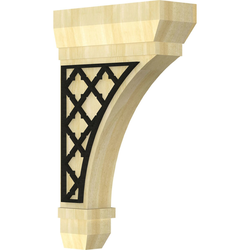 Stockport 2.25"W x 6"D x 10"H Countertop Bracket, Rubberwood
