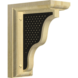 Hamilton 3"W x 5"D x 7"H Countertop Bracket, Rubberwood