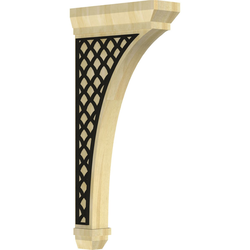 Stockport 2.25"W x 7"D x 14"H Countertop Bracket, Rubberwood