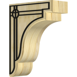 Bedford 3.5"W x 8.5"D x 11"H Countertop Bracket, Rubberwood