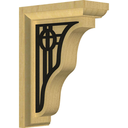 Hamilton 2.25"W x 5"D x 7"H Countertop Bracket, Alder
