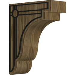 Bedford 3.5"W x 8.5"D x 11"H Countertop Bracket, Walnut