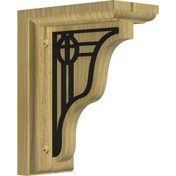 Hamilton 3"W x 5"D x 7"H Countertop Bracket, Red Oak