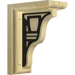 Hamilton 3"W x 5"D x 7"H Countertop Bracket, Rubberwood
