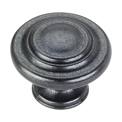Arcadia 1-1/4 Inch Diameter Gun Metal Cabinet Knob
