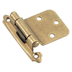Variable Overlay Hinge Burnished Brass-Sold Per Pair