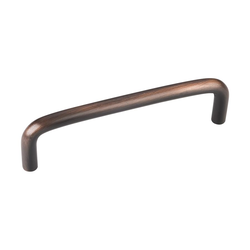 Torino 4 Inch Center to Center Dark Brushed Antique Copper Plated Steel Cabinet Pull