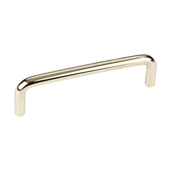 Torino 4 Inch Center to Center Polished Brass Plated Steel Cabinet Pull