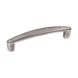 Lindos 3-3/4 Inch Center to Center Bright Nickel Brushed with Dull Lacquer Cabinet Pull