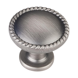 Lindos 1-1/4 Inch Diameter Bright Nickel Brushed with Dull Lacquer Cabinet Knob