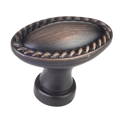 Lindos 1-3/8 Inch Diameter Dark Brushed Antique Copper Cabinet Knob