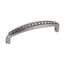 Cypress 3-3/4 Inch Center to Center Bright Nickel Brushed with Dull Lacquer Cabinet Pull