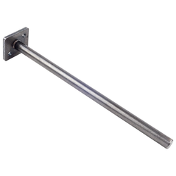 Concealed 10 Inch Length Floating Shelf Support Bracket, 1/2 Inch Diameter, 1-1/2 x 1-3/4 Inch Plate, Cold Rolled Silver Steel