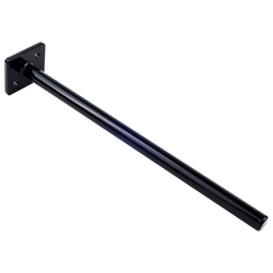 Concealed 10 Inch Length Floating Shelf Support Bracket, 1/2 Inch Diameter, 1-1/2 x 1-3/4 Inch Plate, Cold Rolled Steel, Black