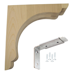 Scalloped Maple Bar Bracket Corbel Mounting System 10 Inches in Length