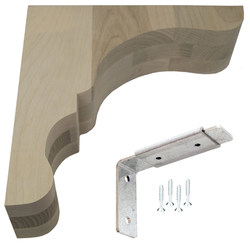 Scalloped Maple Wood Corbel Corbel Mounting System 10 Inches in Length