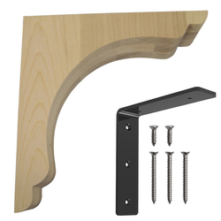 Scalloped Maple Bar Bracket Corbel Rib 10 Inches in Length