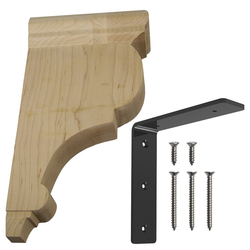 Traditional Maple Bar Bracket Corbel Rib 4.5 Inches in Length
