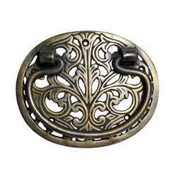 Bail Pulls 3-5/8 Inch Center to Center Unlacquered Antique Brass Cabinet Bail Pull