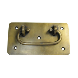 Bail Pulls 3-7/8 Inch Center to Center Unlacquered Antique Brass Cabinet Bail Pull