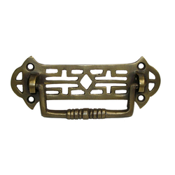 Bail Pulls 2-7/8 Inch Center to Center Unlacquered Antique Brass Cabinet Bail Pull
