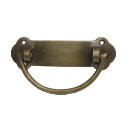 Bail Pulls 3-3/8 Inch Center to Center Unlacquered Antique Brass Cabinet Bail Pull