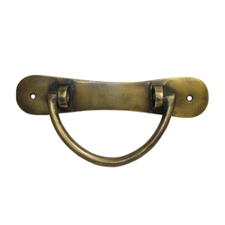 Bail Pulls 4-3/4 Inch Center to Center Unlacquered Antique Brass Cabinet Bail Pull