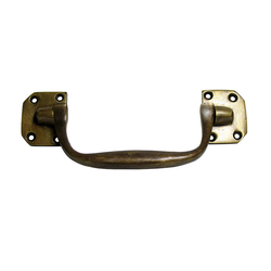 Bail Pulls 4-1/8 Inch Center to Center Unlacquered Antique Brass Cabinet Bail Pull
