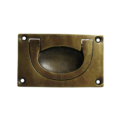 Bin Pulls 2-3/4 Inch Center to Center Unlacquered Antique Brass Recess Pull