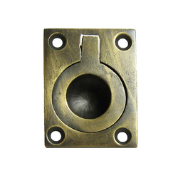 Bin Pulls 7/8 Inch Center to Center Unlacquered Antique Brass Recess Pull