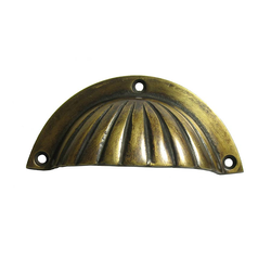 Bin Pulls 3 Inch Center to Center Unlacquered Antique Brass Cabinet Cup Pull