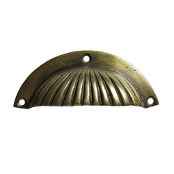 Bin Pulls 3-1/2 Inch Center to Center Unlacquered Antique Brass Cabinet Cup Pull